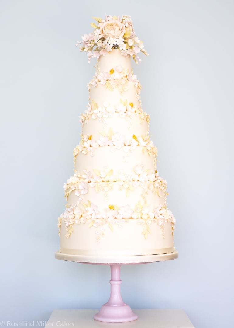 Bees and Blossoms Wedding Cake
