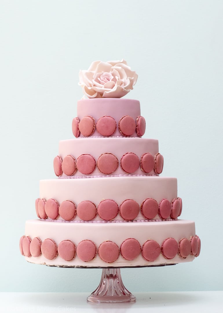 Ombre Macarons Wedding Cake