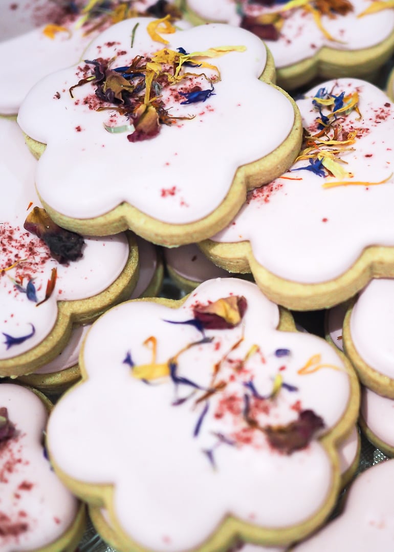 iced floral cookies
