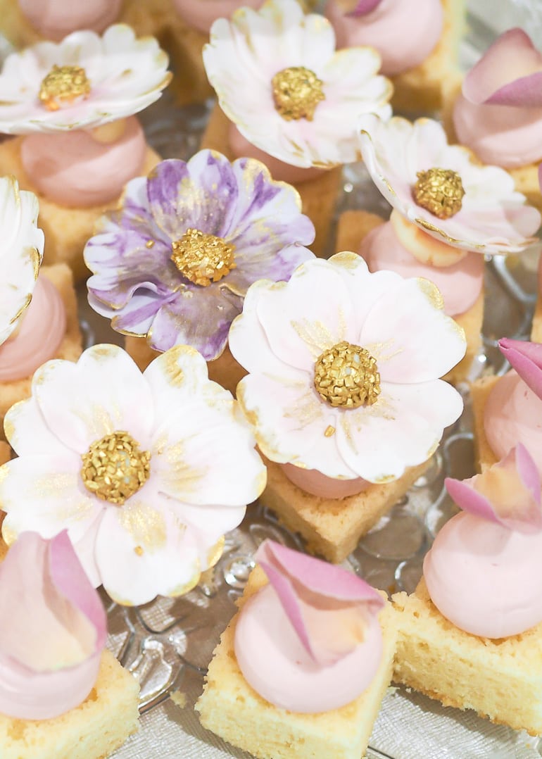Floral Cake Canapes