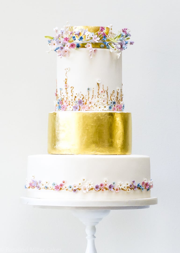 Golden Meadows Wedding Cake Available at Harrods