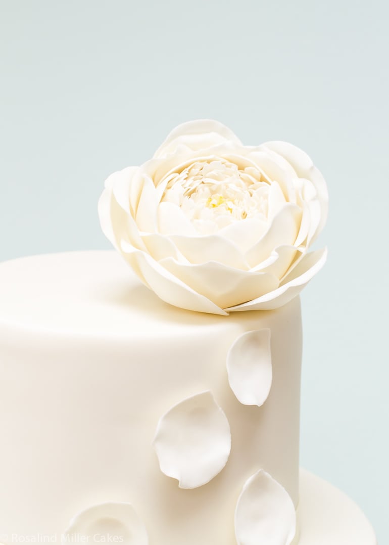 Falling Rose Petals Wedding Cake