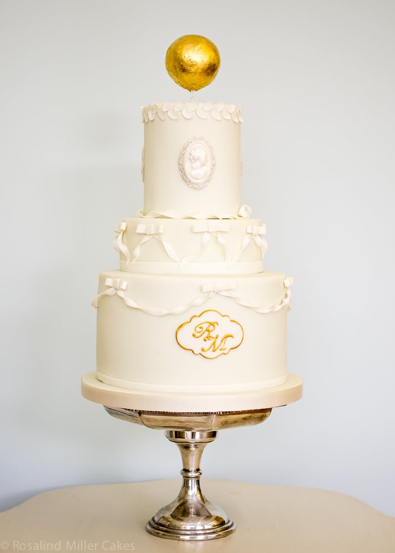 Peppermint Scrolls Wedding Cake