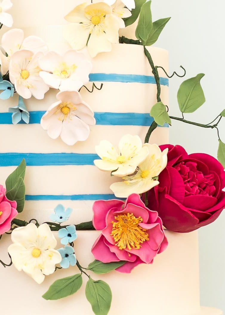 Wild Flowers Penthouse Wedding Cake