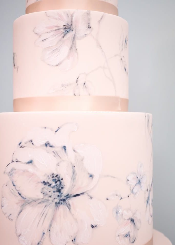 Pretty in Pink Wedding Cake