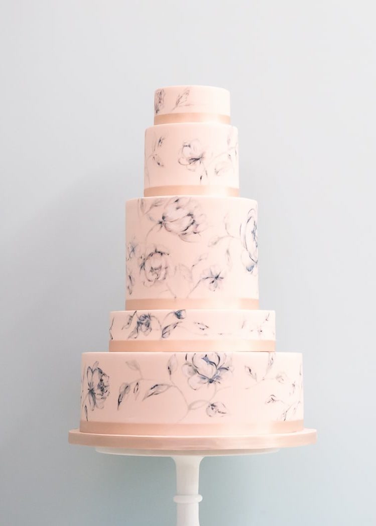 Pretty in Pink Wedding Cake