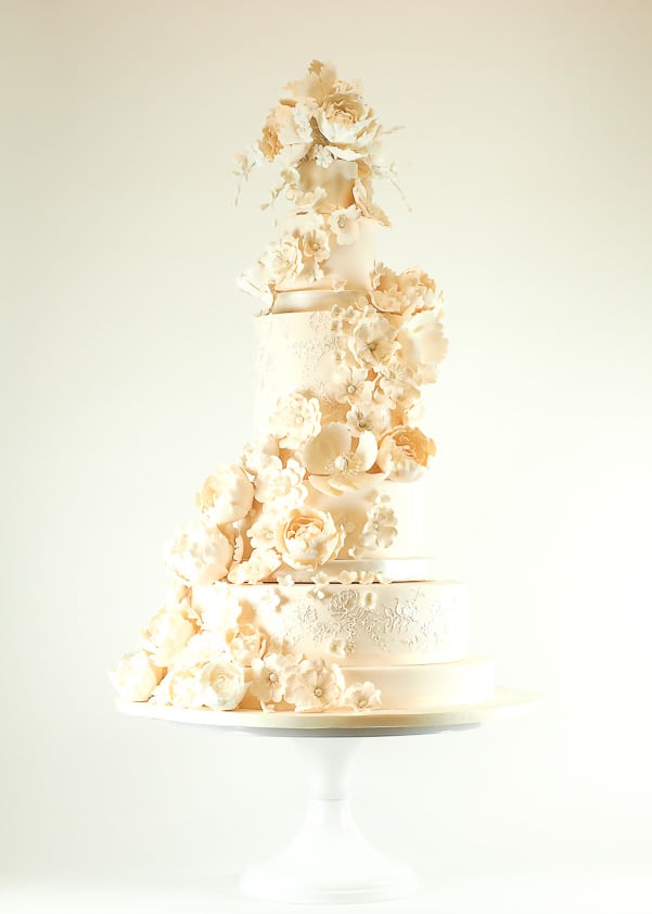 Champagne Cascade Wedding Cake