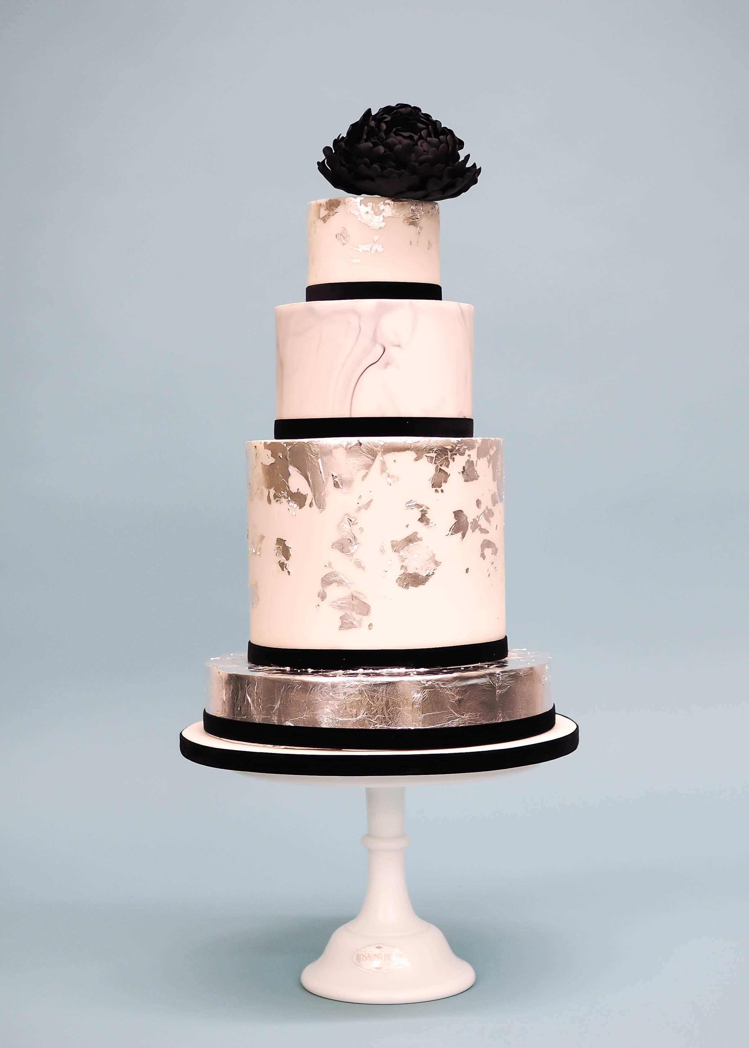 Black and Silver Marbled Cake