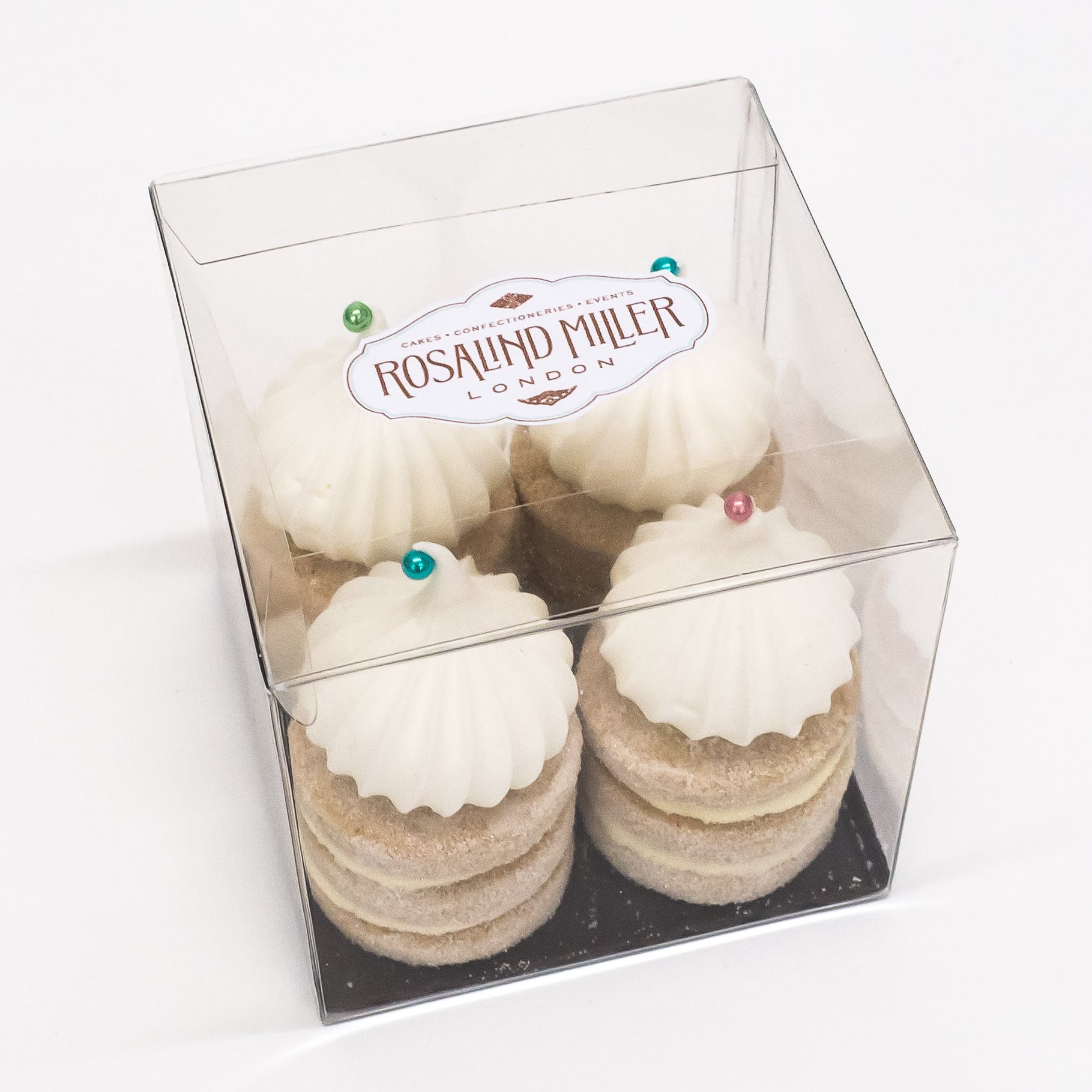 Corporate Boxed Cookies with Meringues by Rosalind Miller Cakes London