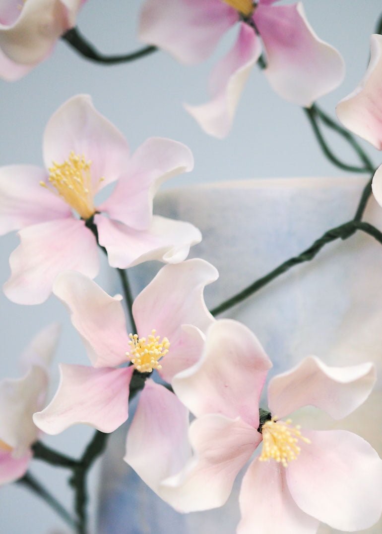 Blue Sky Blossoms Cake by Rosalind Miller Cakes