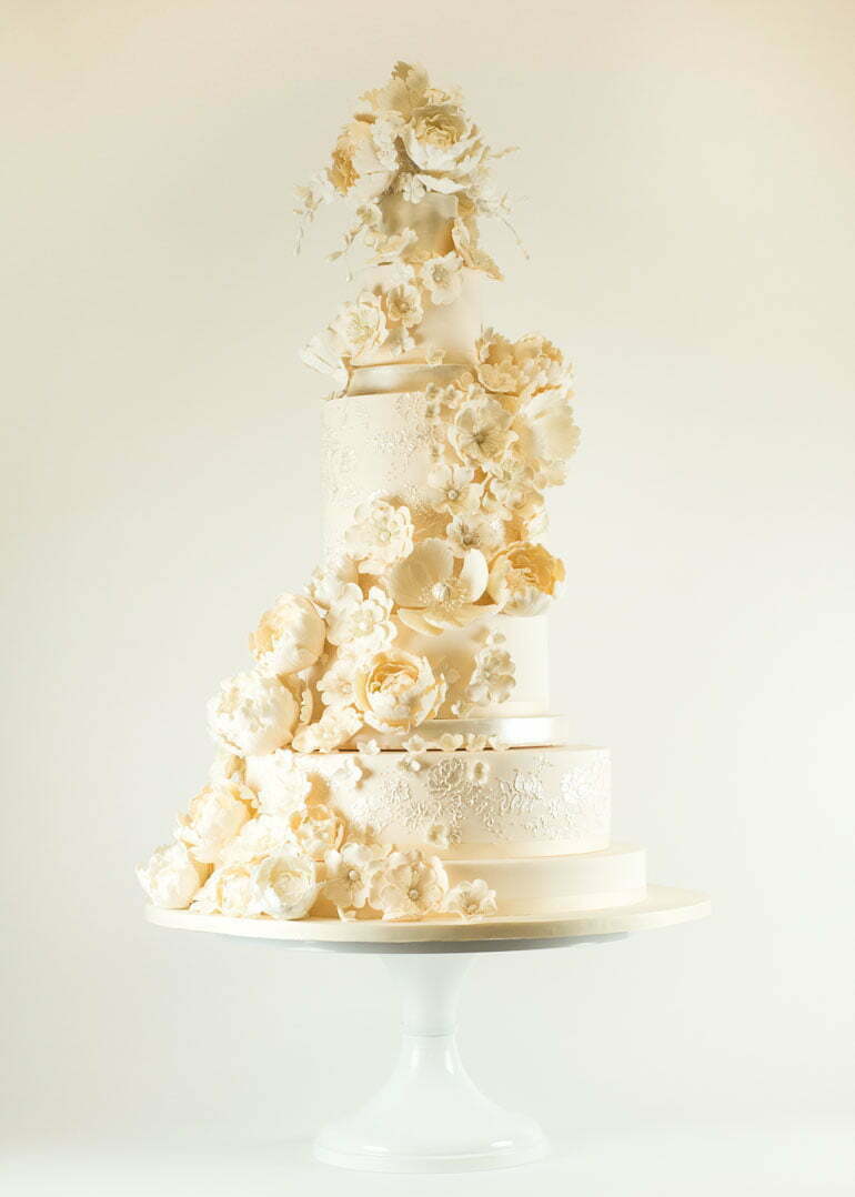 Champagne Cascade Wedding Cake by Rosalind Miller Cakes