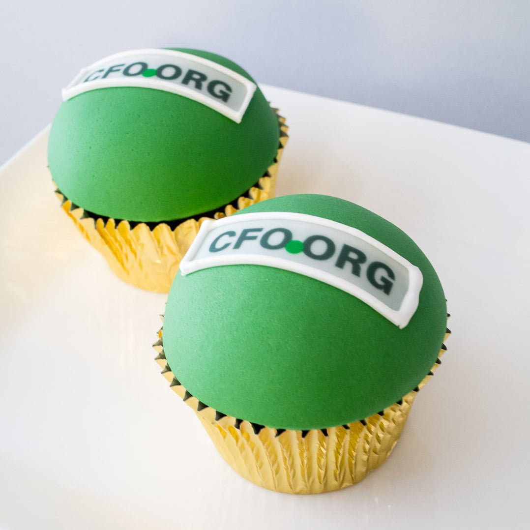 corporate branded cupcake